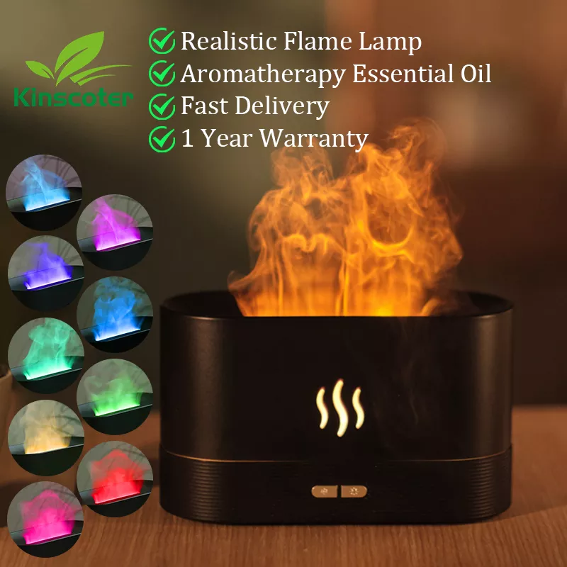 Humidificador de aire ultrasónico con aroma e iluminación LED.